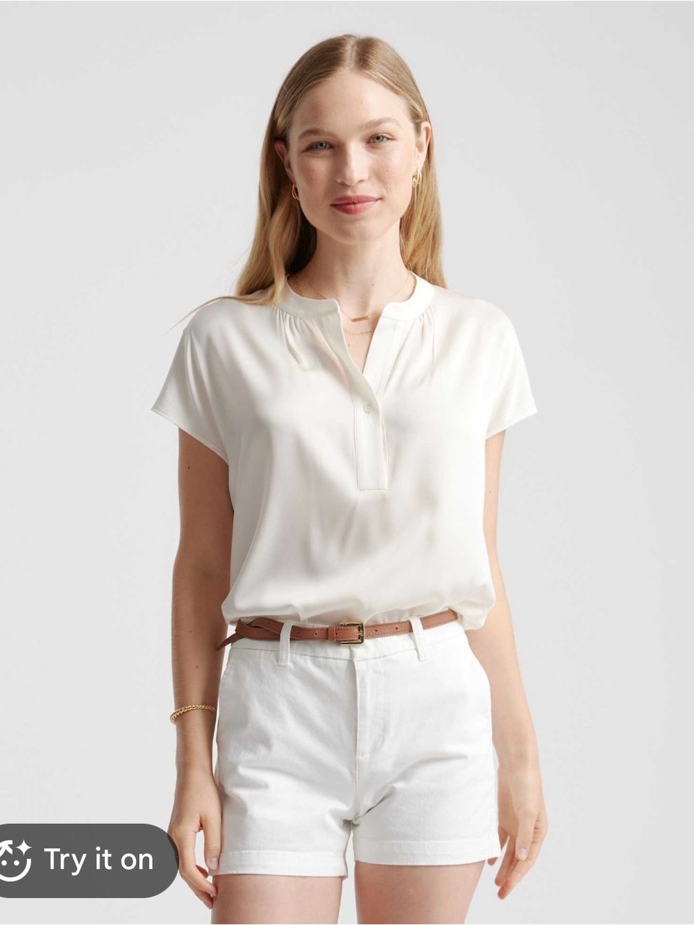 NWT Quince washable stretch silk Dolman sleeve blouse size S